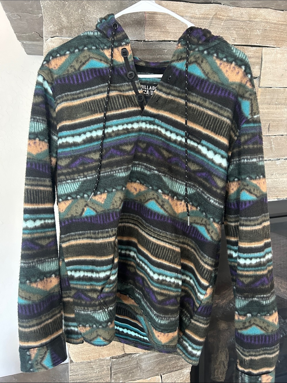Billabong Women's Zip-Up Hoodie Sweater in Teal, Purple, Tan, Black